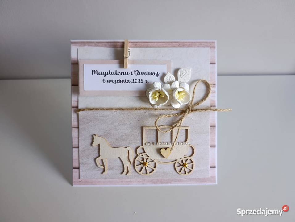 Personalizowana kartka ślubna ręcznie wykonana Łódź