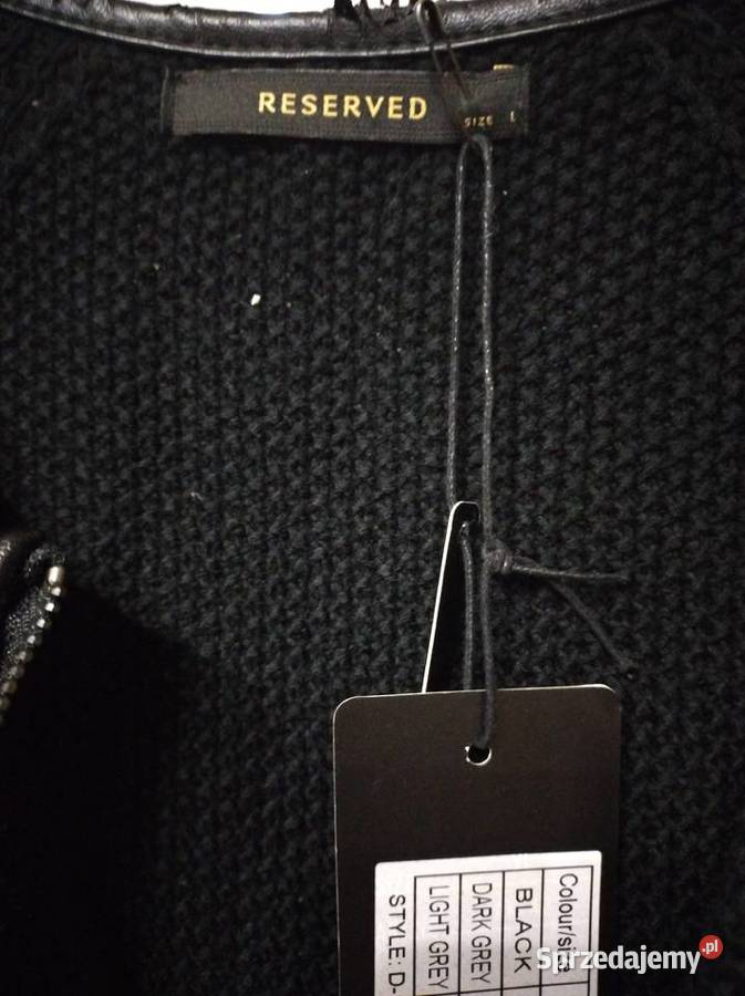 Kardigan w kolorze czarnym z lamówkami Swetry i golfy Lublin