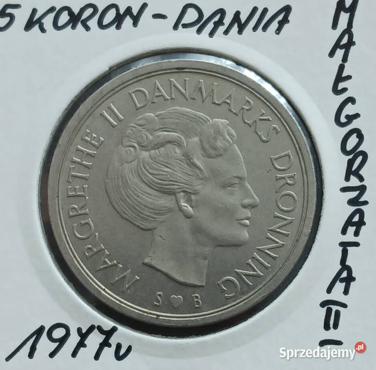 5 Koron Dania 1977 r Małgorzata II Konin