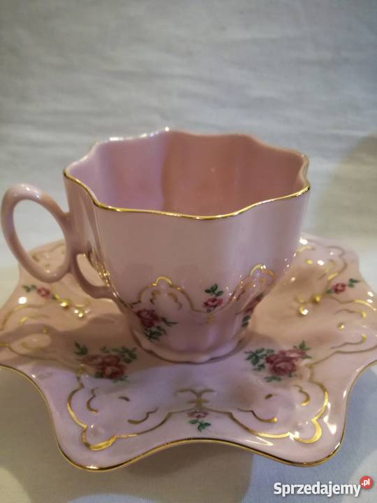 Urocza różowa filiżanka Karlovaraska porcelana sprzedam