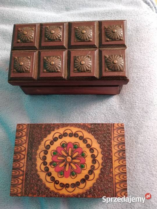 2 Szkatuły na biżuterie z czasów PRL Dekoracje i ozdoby łódzkie Zgierz sprzedam