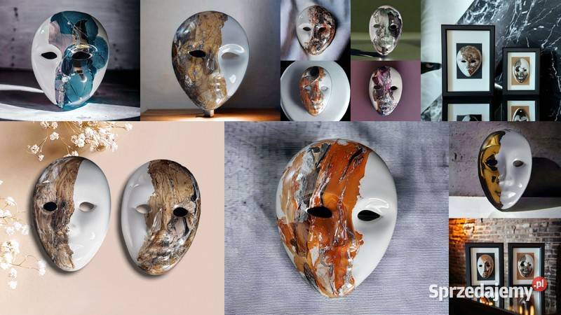 Maska Obraz maska ceramiczna malowana ręcznie Sierakowice