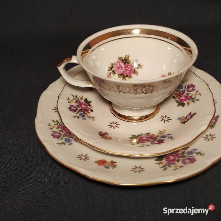 Elegancki Zestaw Śniadaniowy Trio Fine China GDR Piła