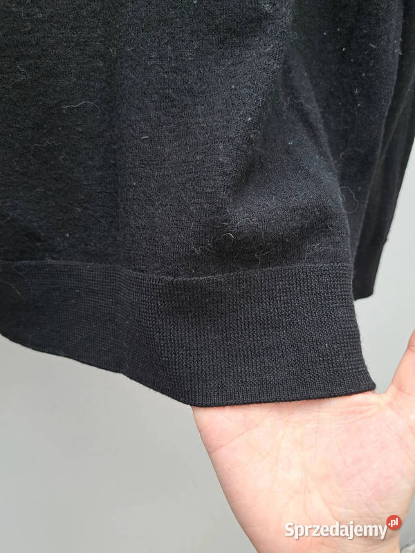 Czarny golf z wełny merino HM 100 wełna rozmiar