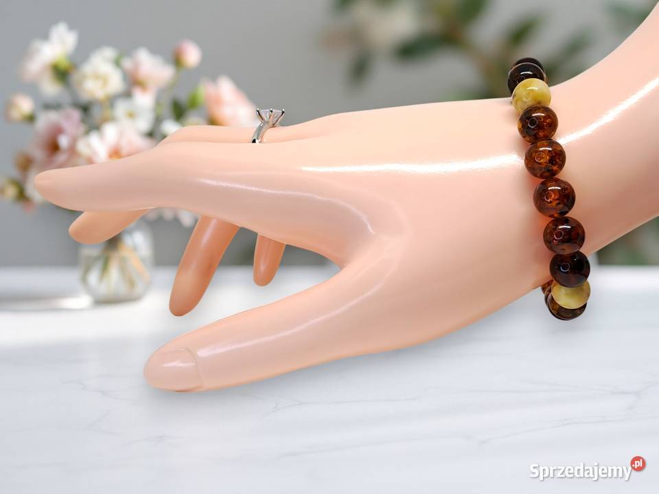 Bransoletka z bursztynu BURSZTYN bałtycki kulka