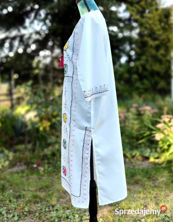 Nowa tunika biała M 38 L 40 folk etno boho Szczecin
