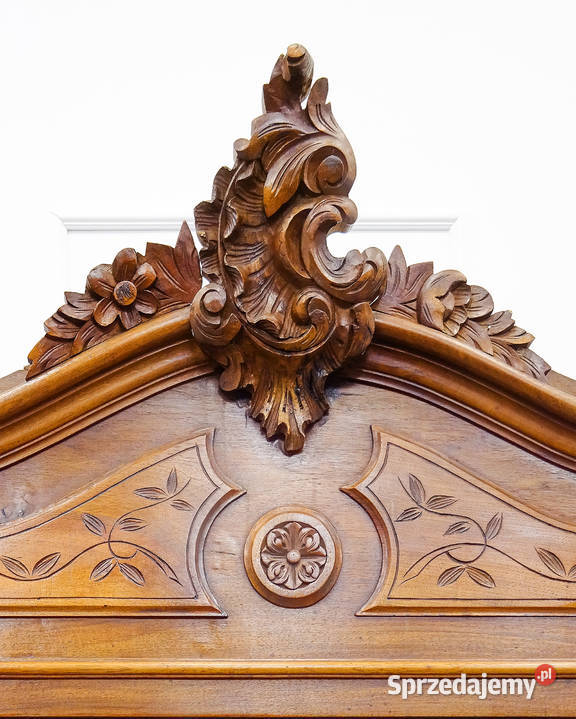 Witryna orzechowa rzeźbiona FRANCUSKA I połowa wielkopolskie Kalisz