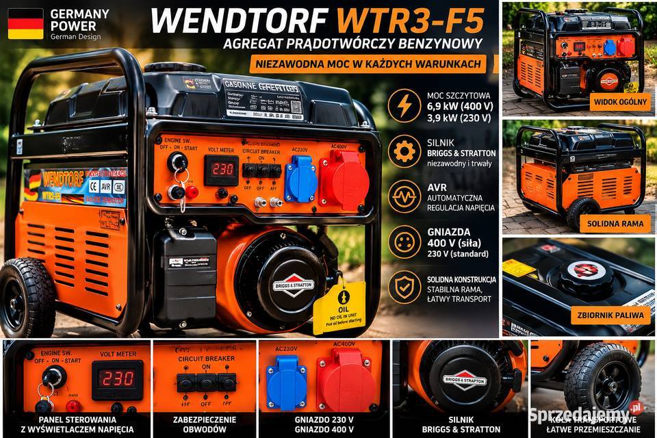 Agregat prądotwórczy WENDTORF WTR3F5 400V 230V opolskie Olesno