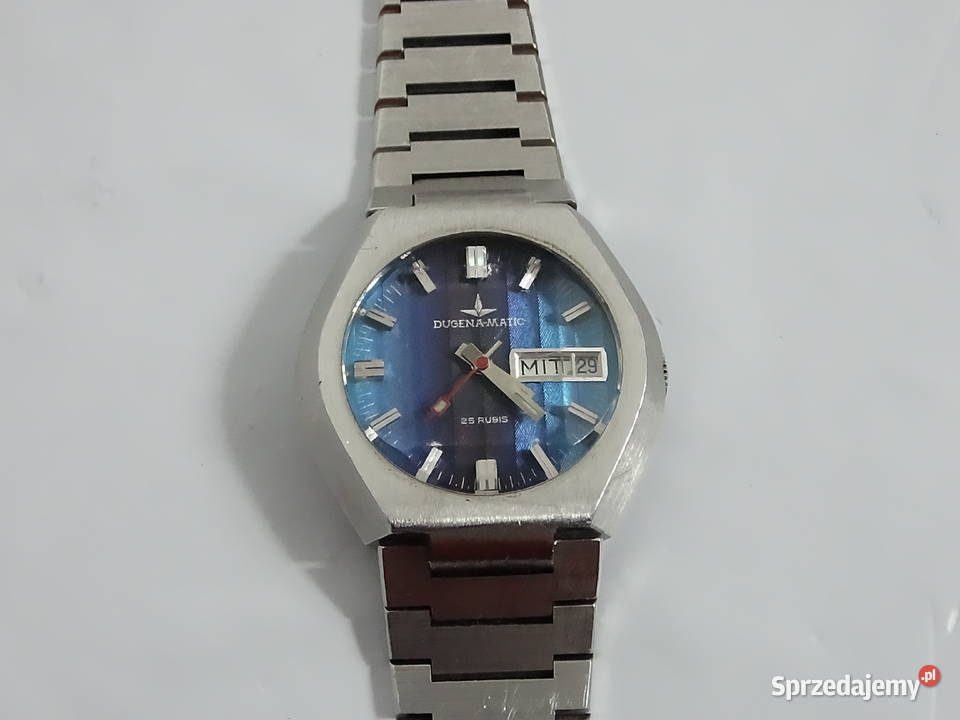 Vintage DUGENAMATIC 25 Jewels Fasetowane Szkło lubelskie Biłgoraj