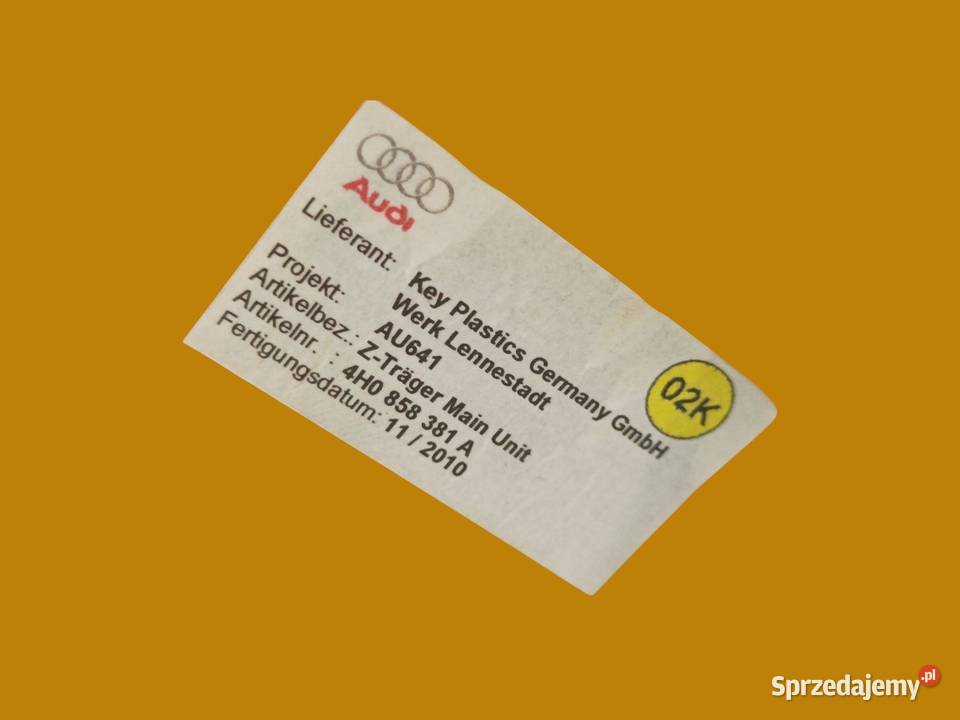 OSŁONA WYŚWIETLACZA DESKI JASNA 4H0858381A Audi