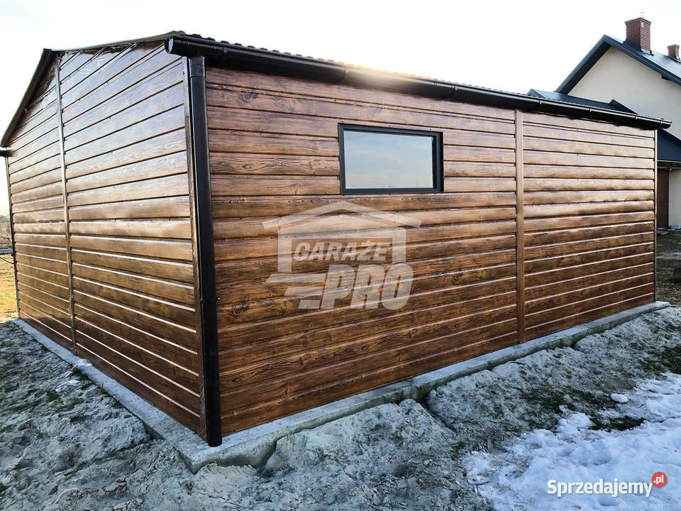 Garaż blaszany 55x6 Brama Drzwi 2x okno Rynny Iława