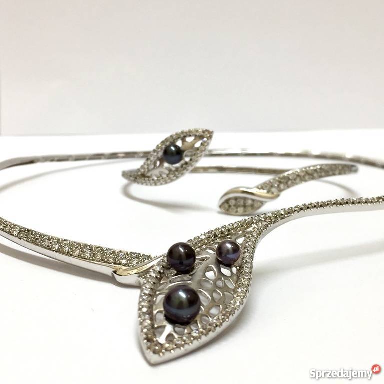 Naszyjnik i Bransoletka BIAŁE ZŁOTO WĄŻ Czarne złote mazowieckie sprzedam