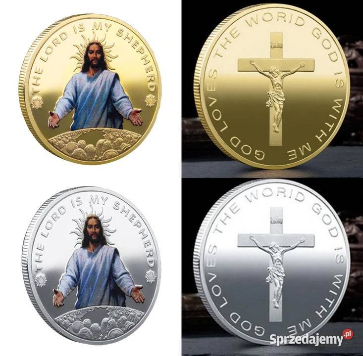 Moneta Jezus Złoto Srebro PREZENT Komunia śląskie Sosnowiec