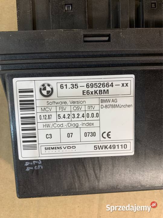 Moduł sterownik komfort 6952664 bmw 5 e60 e61 osobowe Szczecin