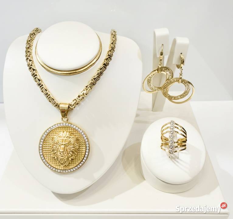 Komplet Damski Naszyjnik Kolczyki Pierścionek Wolsztyn