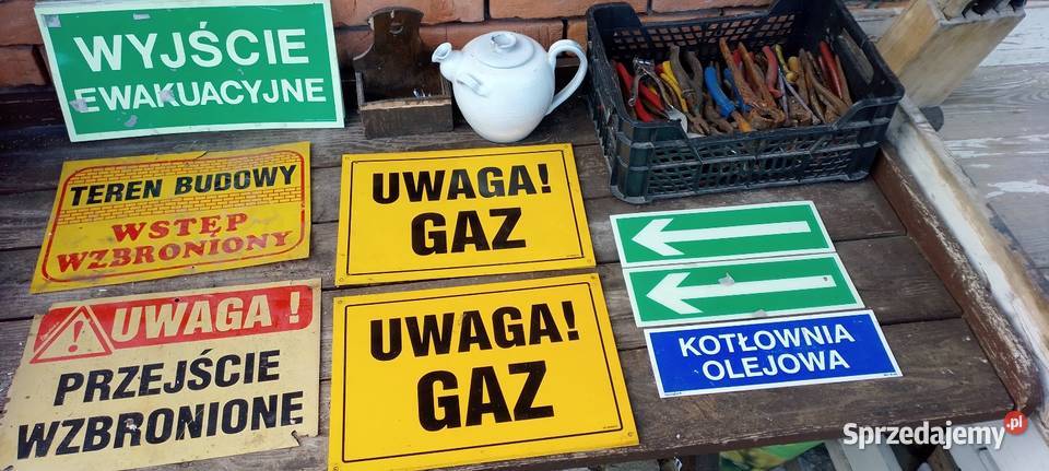 Gaz tablica ostrzegawcza plastik sztuka Jarosław