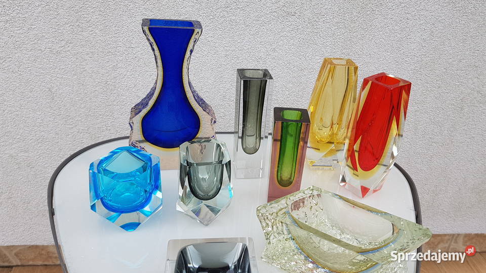 murano sommerso włoskie szkło wazony Myszków sprzedam