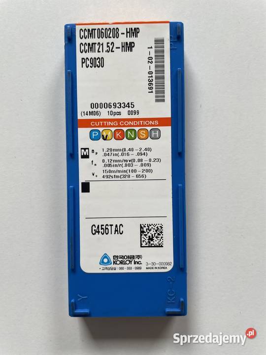 Płytki KORLOY CCMT060208HMP Czarnożyły
