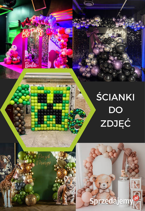 Minecraft ścianka do zdjęć Minecraft balony śląskie
