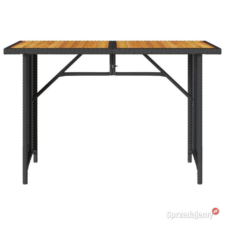 vidaXL Stół ogrodowy z drewnianym blatem czarny Warszawa