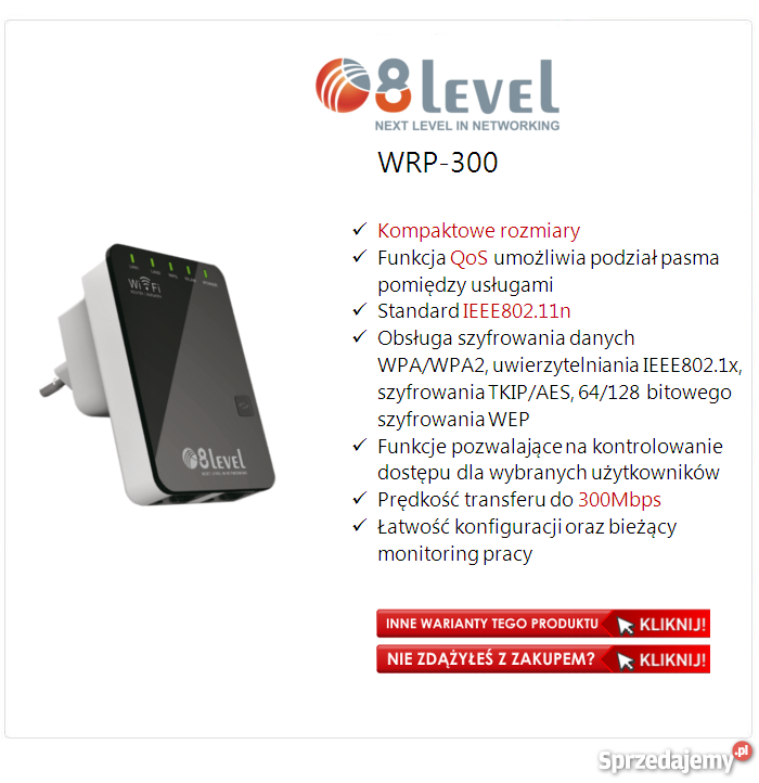WZMACNIACZ SYGNAŁU AP WiFi WRP300 TPWA854RE Zambrów