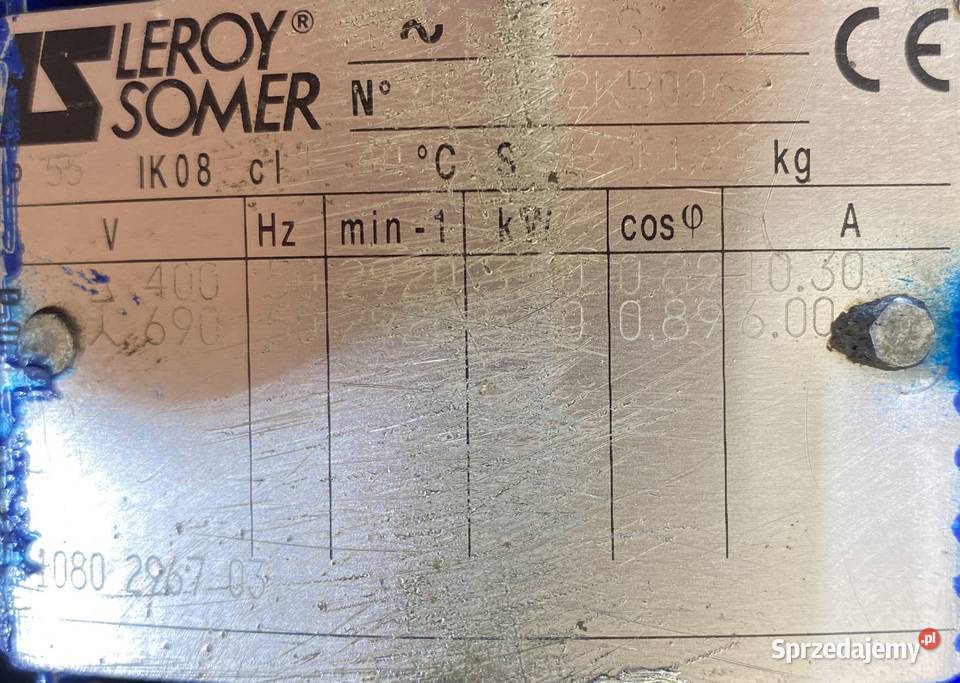 silnik elektryczny 55kW 2920obr 3fazowy Pigża