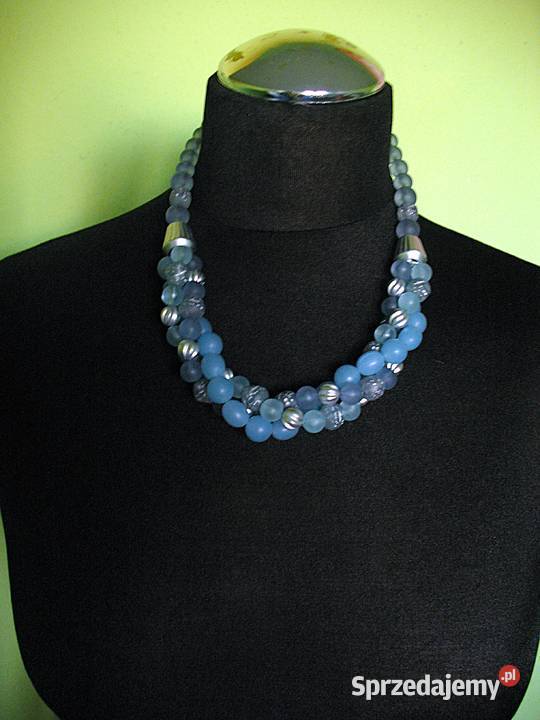 Korale naszyjnik błękitne długość 47 mazowieckie Siedlce sprzedam