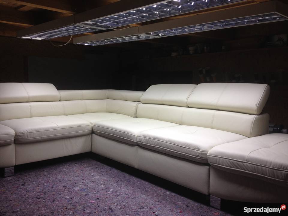 Narożnik Nowoczesny spanie 100 skóra naturalna Komplety wypoczynkowe sprzedam
