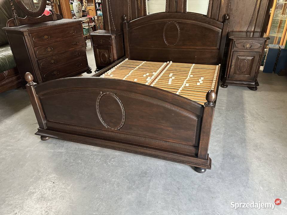 Elegancka dębowa sypialnia łóżko 160 szafki