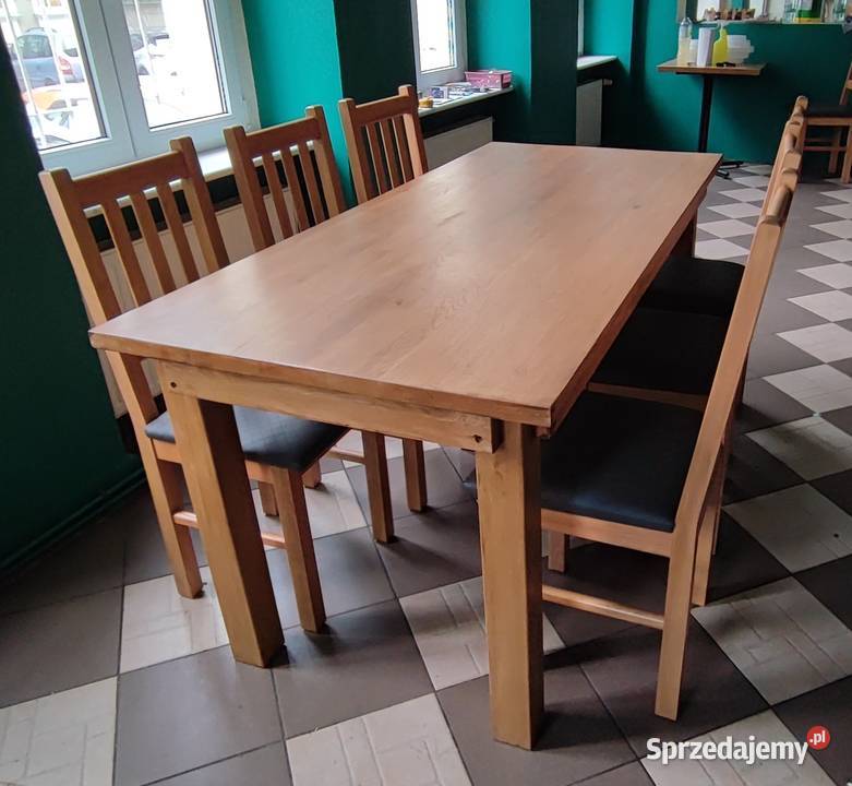 Stół 180x80 6 krzeseł tapicerowanych dostępny Stoły z krzesłami Szczecin sprzedam