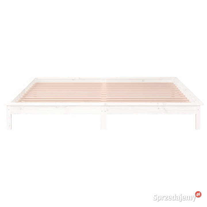 Rama łóżka z LED biała Super King lite drewno 212cm Łóżka sprzedam