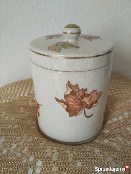 Pojemnik z lisciem Porcelana i szkło Ropa