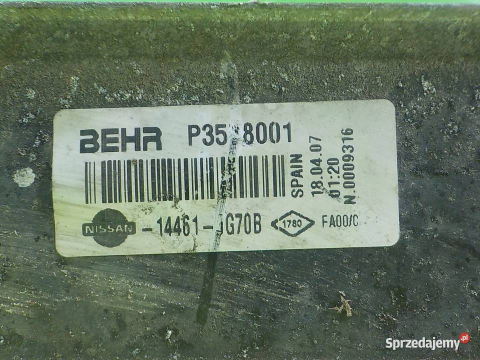 NISSAN XTRAIL II T31 07r 5D intercooler P3578001 osobowe Chłodnice powietrza (intercoolery)