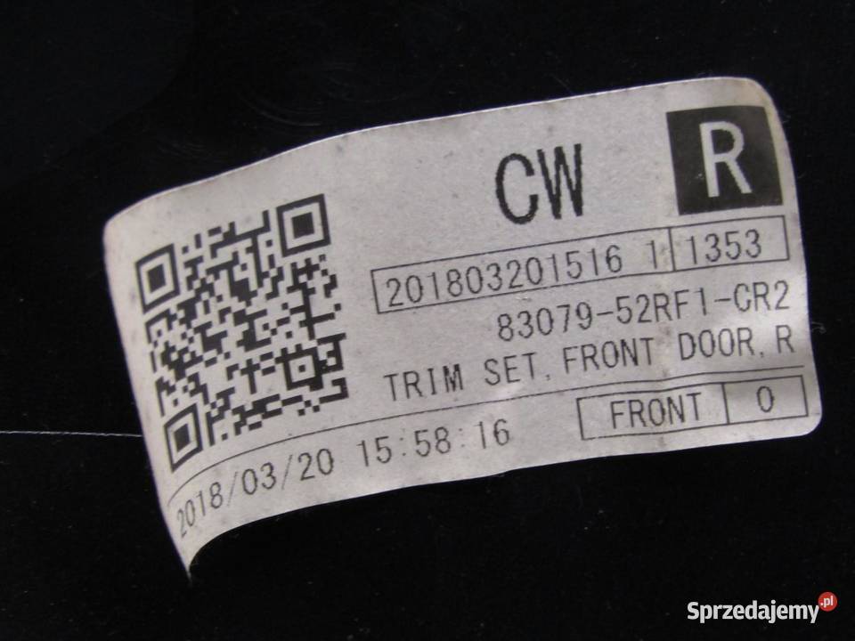 BOCZEK TAPICERKA DRZWI PRAWY PRZÓD SUZUKI SWIFT lubelskie