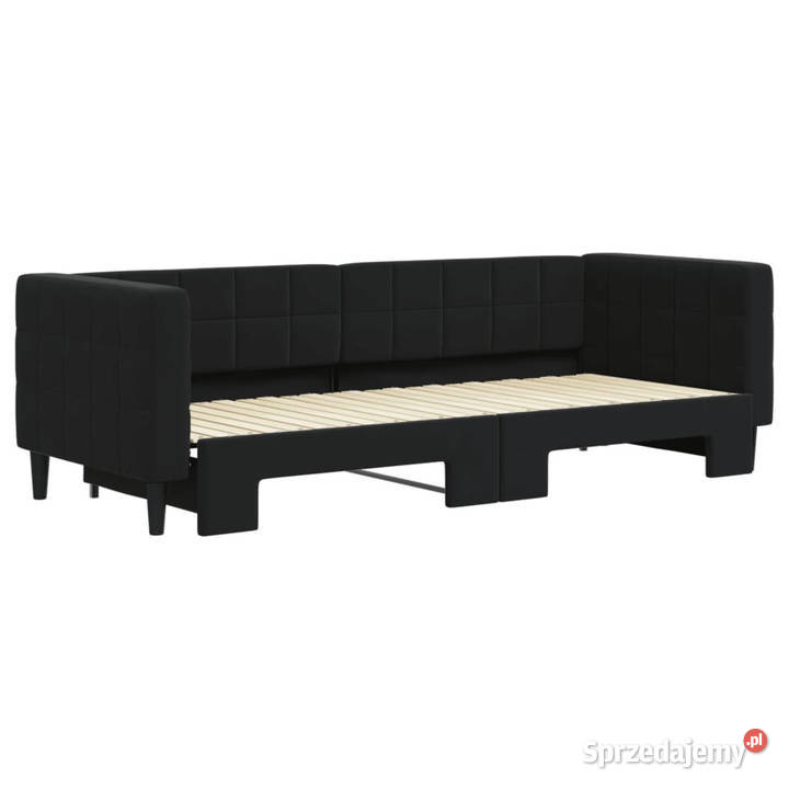 Sofa rozsuwana czarna aksamit 80x200 WM3196688 Warszawa