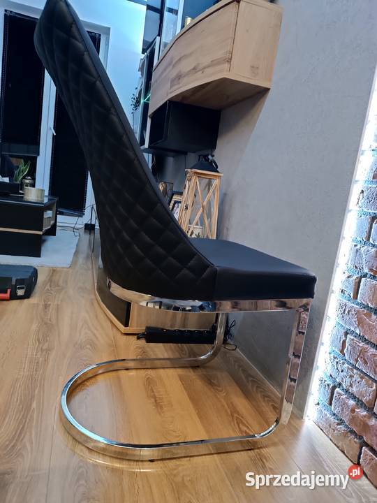 4 Krzesła Glamour 2 czarne i 2 białe Polski Skaj lubelskie