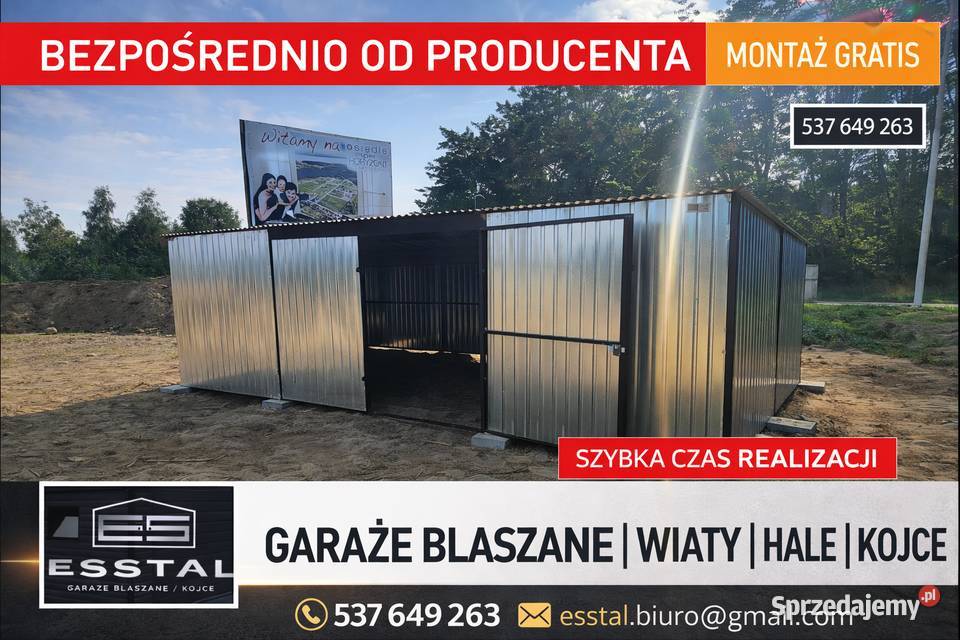 Garaż Blaszany Ocynkowany Garaże Blaszane Wiata 173zł/m2 świętokrzyskie