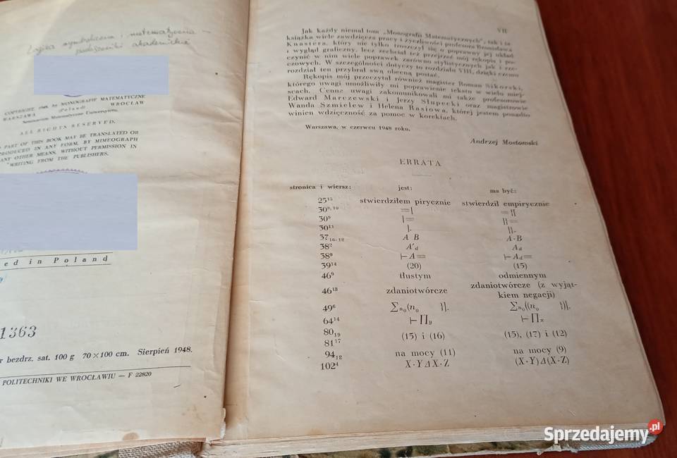 Logika matematyczna kurs uniwersytecki Andrzej Gdańsk