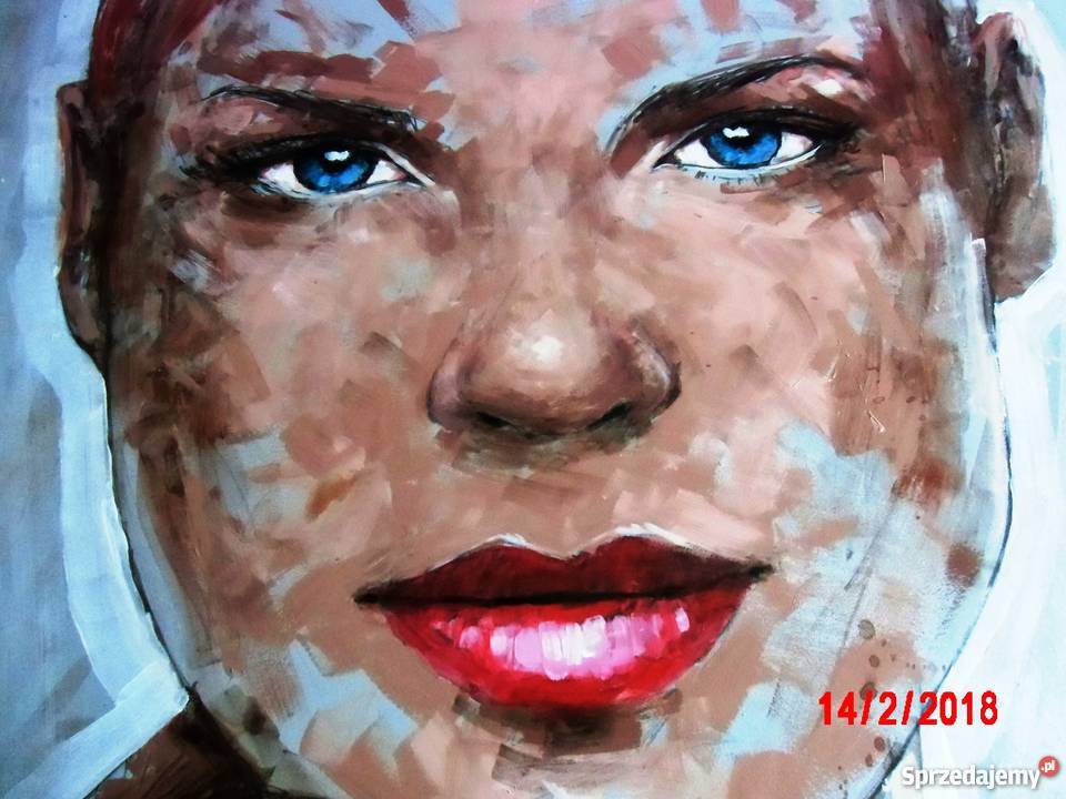 Wyjątkowe portrety TWARZ KOBIETY wym 60x70 Warszawa