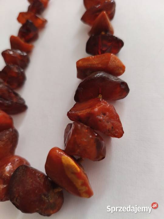 Naszyjnik bursztyn surowy Vintage