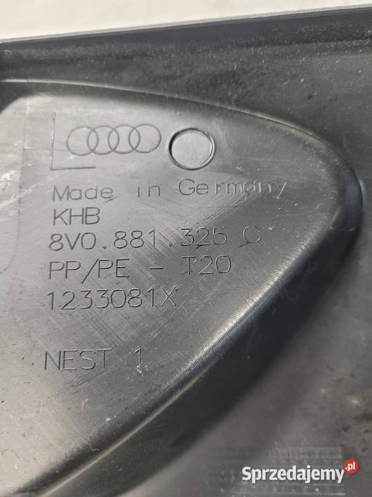 OSŁONA ZAŚLEPKA FOTELA LEWA AUDI A3 8V osobowe Wyposażenie wnętrza Przystajń