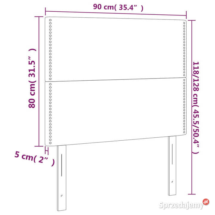 Zagłówek do łóżka z LED niebieski 90x5x118128
