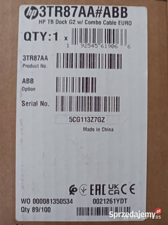 HP Thunderbolt Dock 230W G2 kabel Łomianki