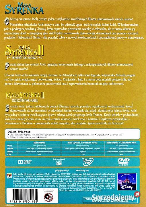 MAŁA SYRENKA TRYLOGIA DISNEY Kalisz