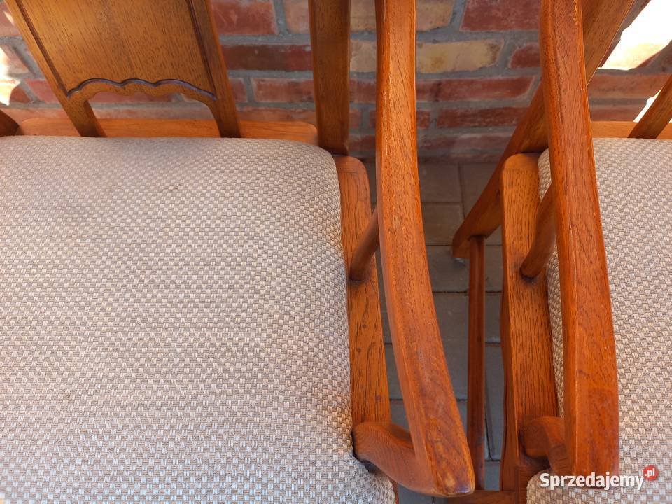 Fotele Krzesła stylowe drewniane z materiałową Gawroniec