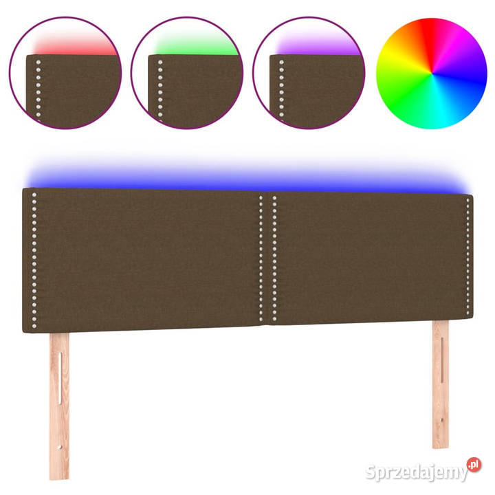 Zagłówek do łóżka z LED ciemnobrązowy 144x5x7888