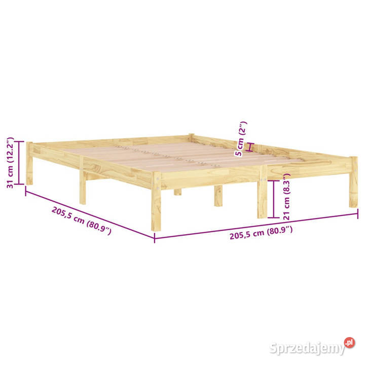 Rama łóżka lite drewno sosnowe 200x200 WM810037 Warszawa sprzedam