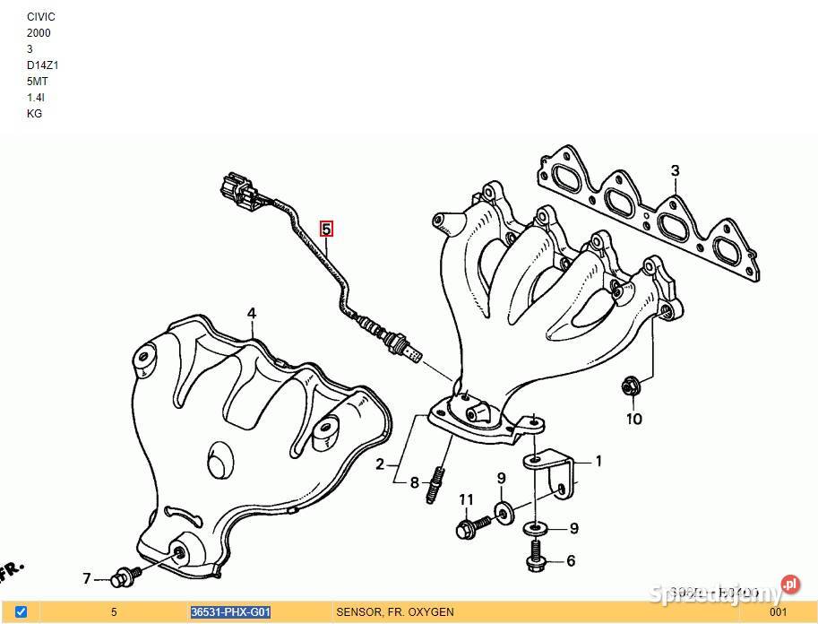 SONDA LAMBDA HONDA CIVIC VI HB 3D D14Z1 świętokrzyskie sprzedam