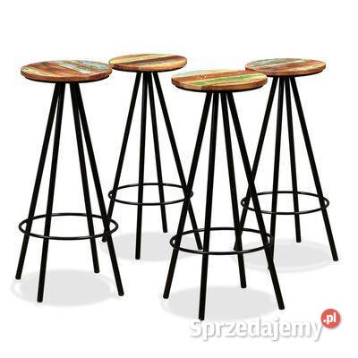 vidaXL Krzesła barowe 4 lite drewno z Warszawa