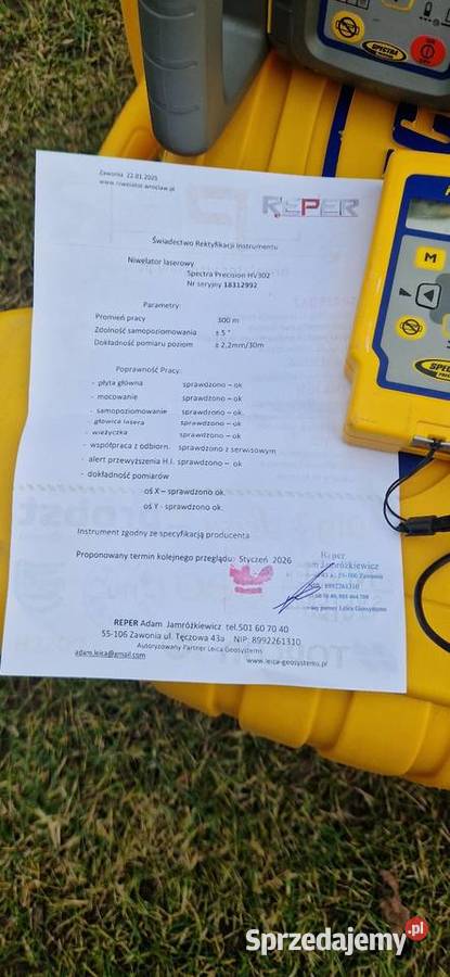 Spectra niwelator laserowy model HV 302 opolskie Namysłów